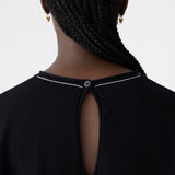 Bassike Mercercised Cotton Boxy Knit in Black