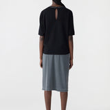 Bassike Mercercised Cotton Boxy Knit in Black