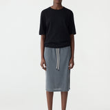 Bassike Mercercised Cotton Boxy Knit in Black