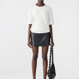 Bassike Mercercised Cotton Boxy Knit in Natural