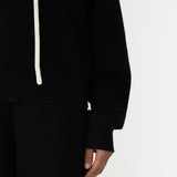 Bassike Cotton Weekend Hoodie in Black