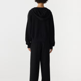 Bassike Cotton Weekend Hoodie in Black