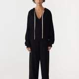 Bassike Cotton Weekend Hoodie in Black