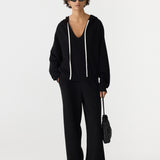 Bassike Cotton Weekend Hoodie in Black