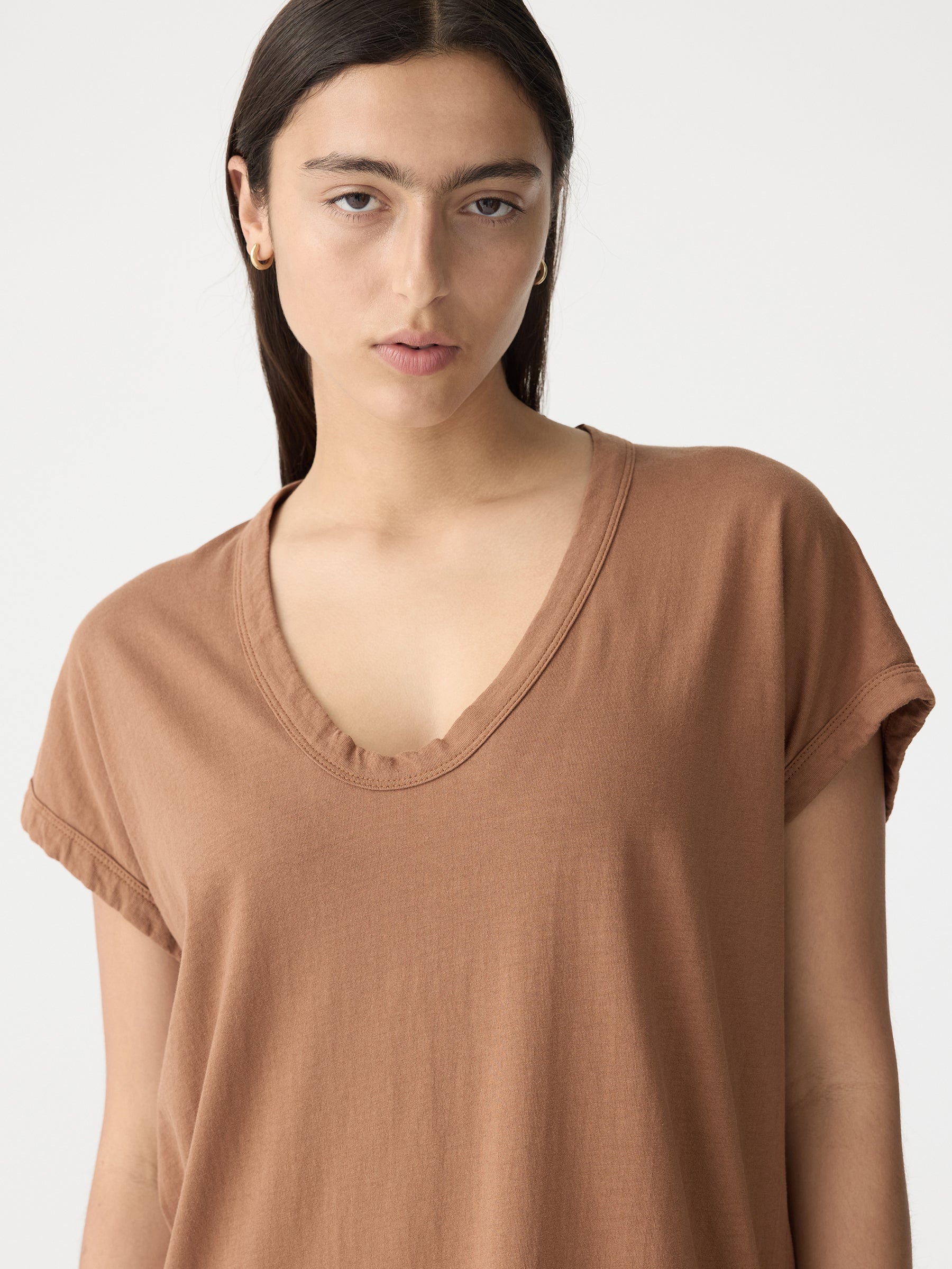 Bassike Boxy T-Shirt Dress with Tail II in Argan