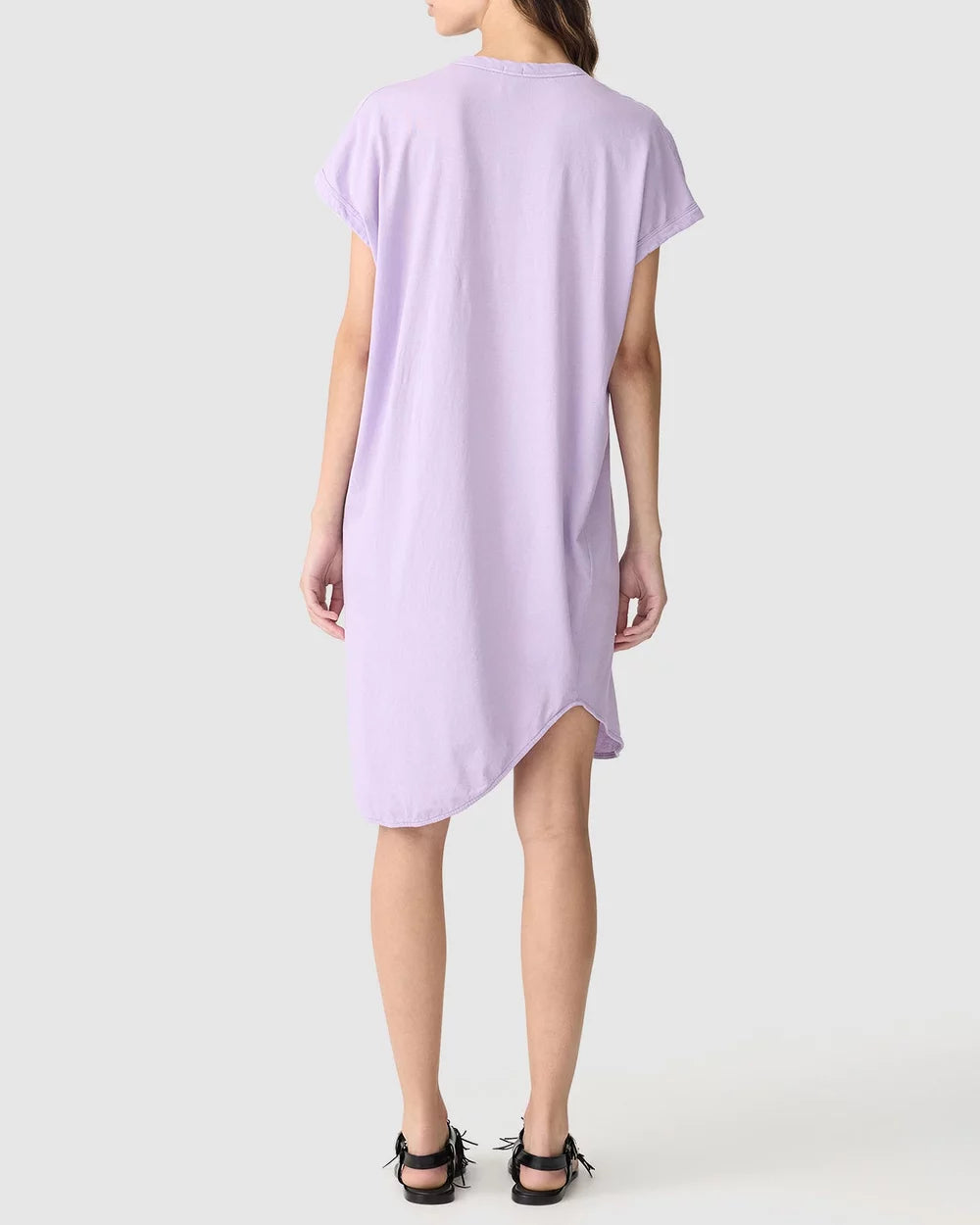 Bassike Boxy T-Shirt Dress with Tail II in Faded Lavender