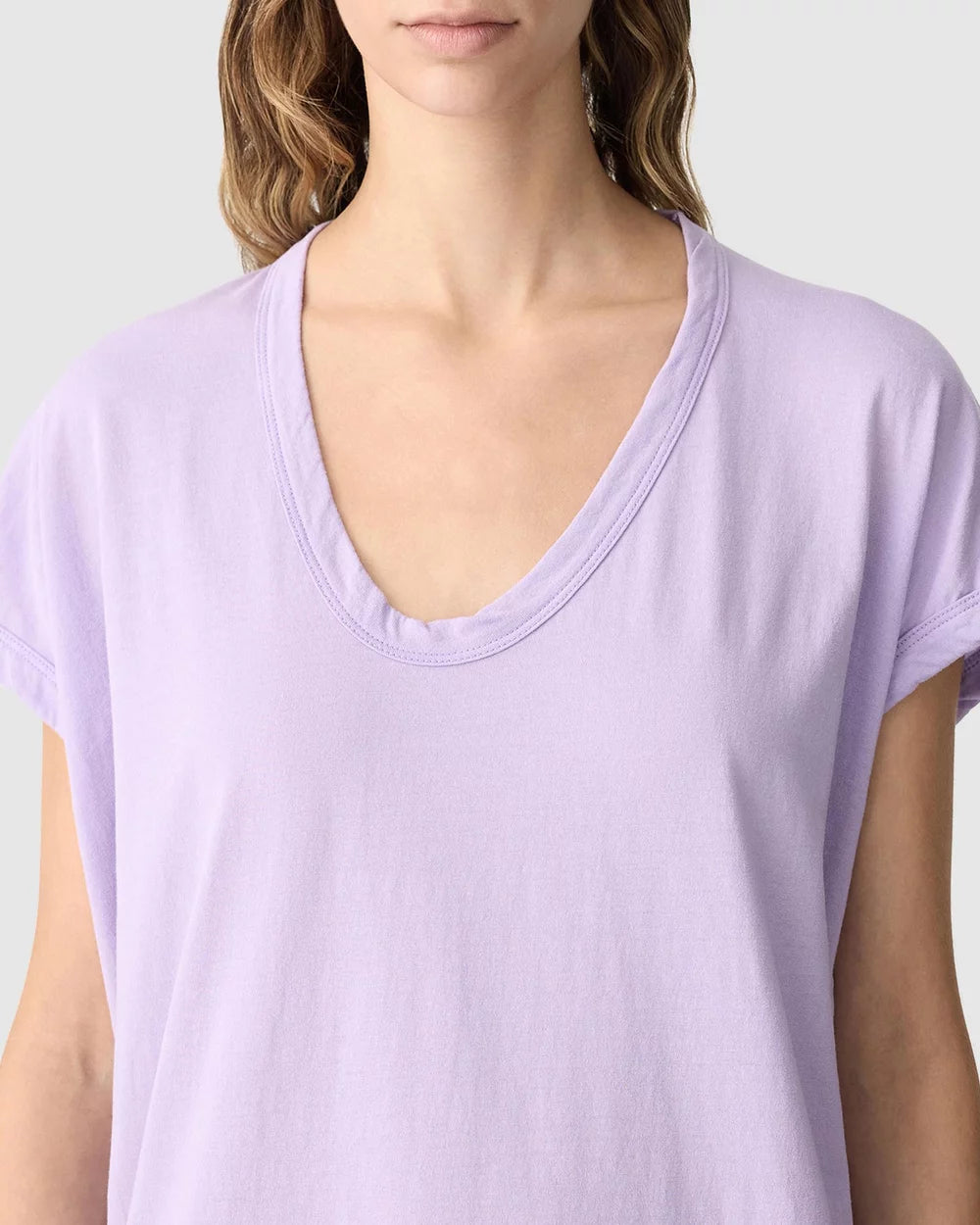 Bassike Boxy T-Shirt Dress with Tail II in Faded Lavender