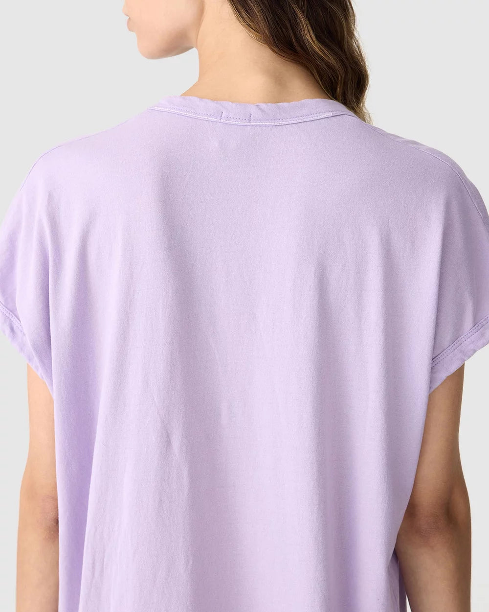 Bassike Boxy T-Shirt Dress with Tail II in Faded Lavender