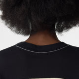 Bassike Contrast Raglan Short Sleeve T-Shirt in Black and Lemon Glaze