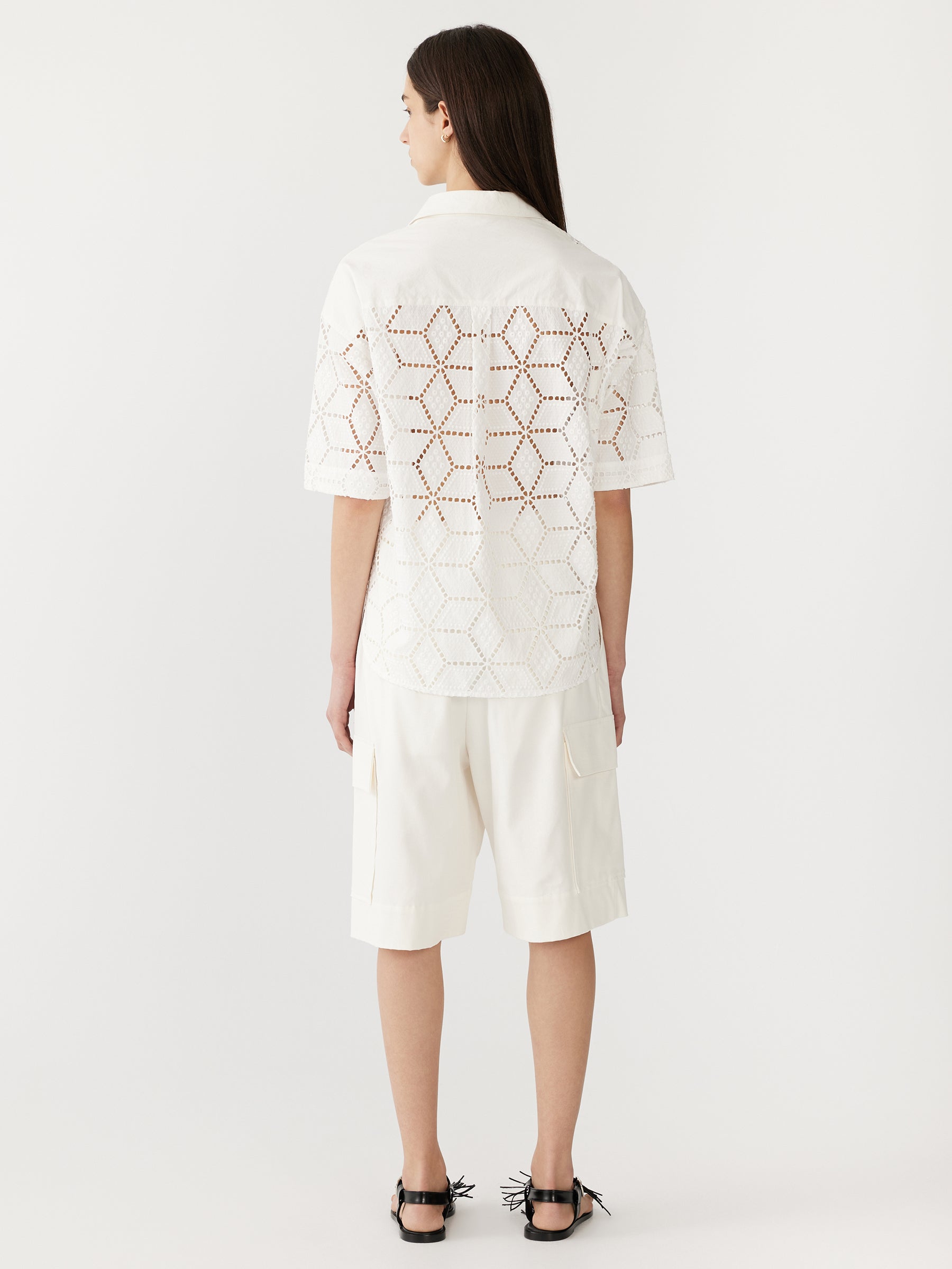 Bassike Cotton Lace Shirt in White