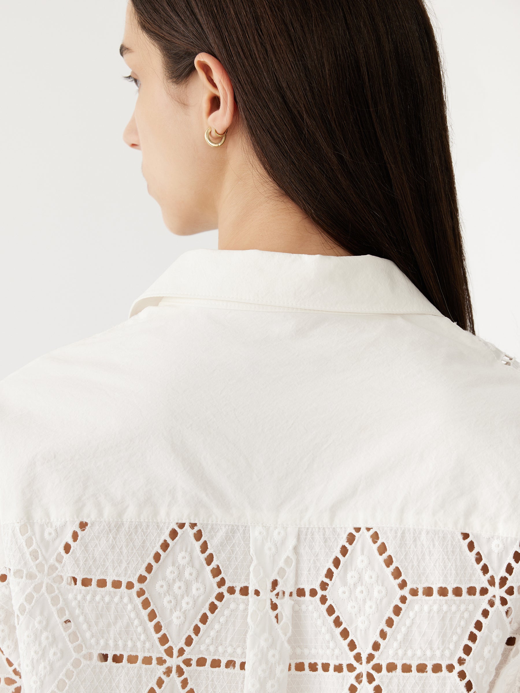 Bassike Cotton Lace Shirt in White