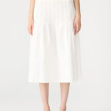 Bassike Crushed Cotton Pleated Skirt in Natural