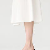 Bassike Crushed Cotton Pleated Skirt in Natural