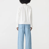 Bassike Crushed Cotton Cut Off Shirt in Natural
