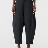 Bassike Crushed Cotton Darted Hem Pant in Black