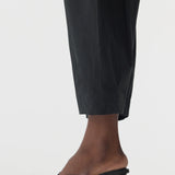 Bassike Crushed Cotton Darted Hem Pant in Black
