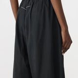 Bassike Crushed Cotton Darted Hem Pant in Black
