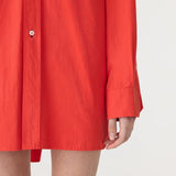 Bassike Crushed Cotton Oversized Shirt in Red