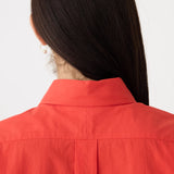 Bassike Crushed Cotton Oversized Shirt in Red