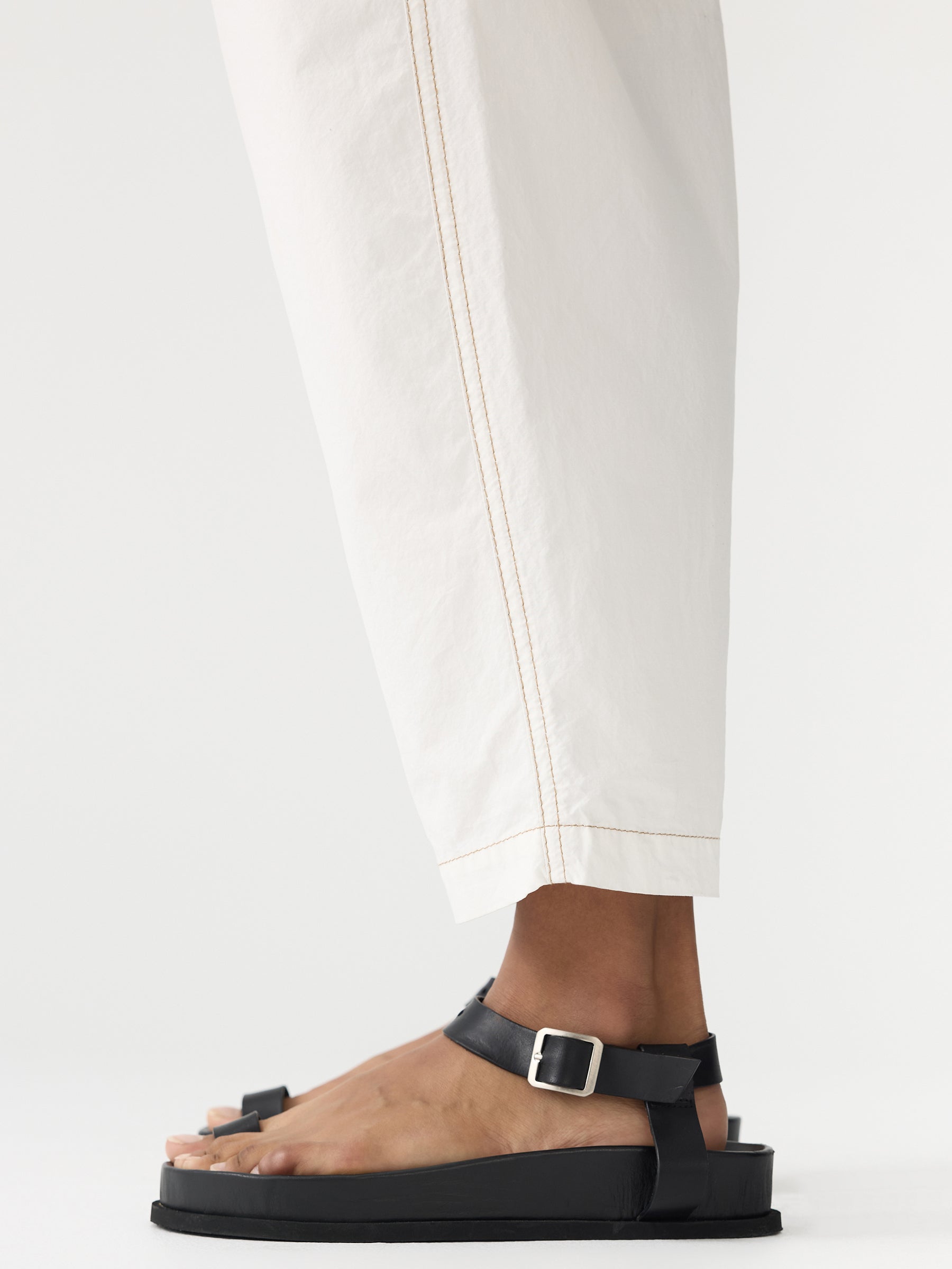 Bassike Crushed Cotton Summer Pant in Natural