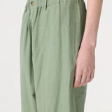 Bassike Crushed Cotton Summer Pant in Dark Sage