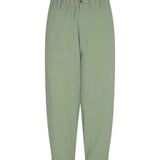 Bassike Crushed Cotton Summer Pant in Dark Sage