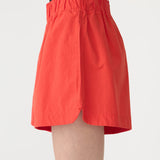 Bassike Crushed Cotton Tennis Short in Red