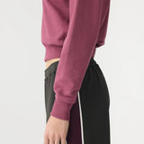 Bassike Fleece Baby Sweat in Faded Plum