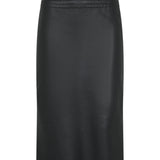 Bassike Insert Leather Skirt in Black