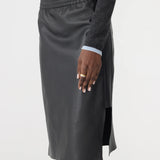 Bassike Insert Leather Skirt in Black