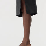 Bassike Insert Leather Skirt in Black