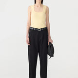 Bassike Low Scooped Rib Tank in Lemon Glaze