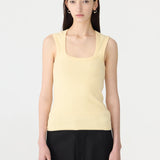 Bassike Low Scooped Rib Tank in Lemon Glaze