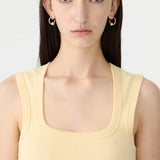 Bassike Low Scooped Rib Tank in Lemon Glaze