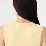 Bassike Low Scooped Rib Tank in Lemon Glaze