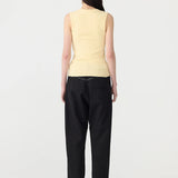 Bassike Low Scooped Rib Tank in Lemon Glaze