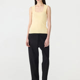 Bassike Low Scooped Rib Tank in Lemon Glaze