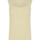 Bassike Low Scooped Rib Tank in Lemon Glaze