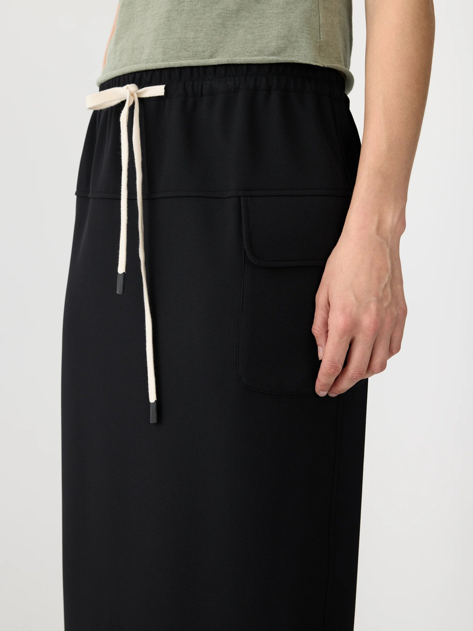 Bassike Pique Utility Skirt in Black