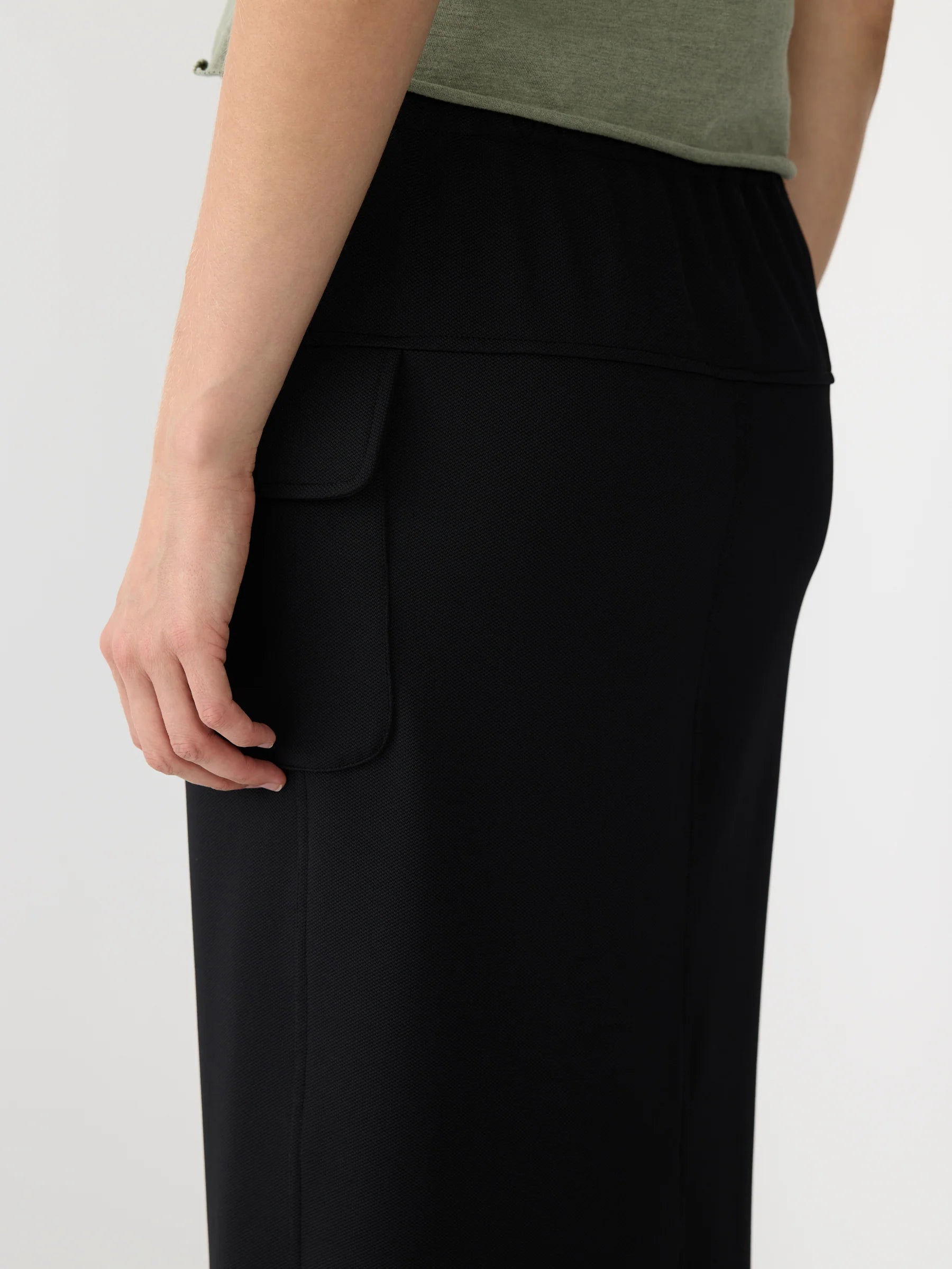 Bassike Pique Utility Skirt in Black