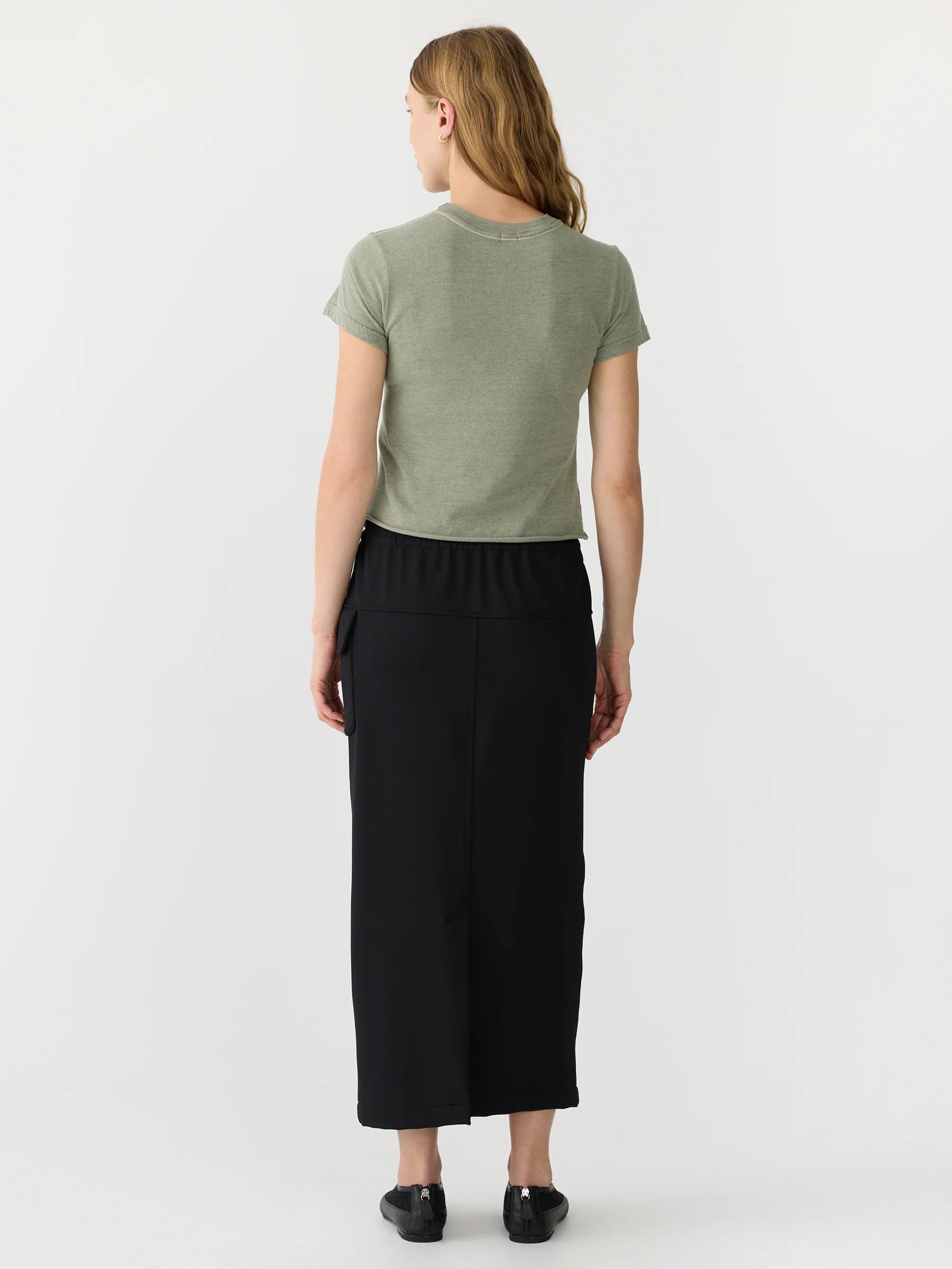 Bassike Pique Utility Skirt in Black