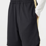 Bassike Pique Basketball Short in Black and Lemon Glaze