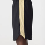 Bassike Pique Basketball Short in Black and Lemon Glaze