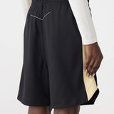 Bassike Pique Basketball Short in Black and Lemon Glaze