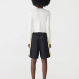 Bassike Pique Basketball Short in Black and Lemon Glaze