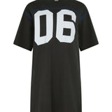 Bassike Printed T-Shirt Dress in Slate Grey