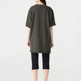 Bassike Printed T-Shirt Dress in Slate Grey