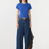 Bassike Raw Edge Baby T-Shirt in Cobalt