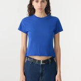 Bassike Raw Edge Baby T-Shirt in Cobalt
