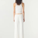 Bassike Refined Pinstitch Pant in White